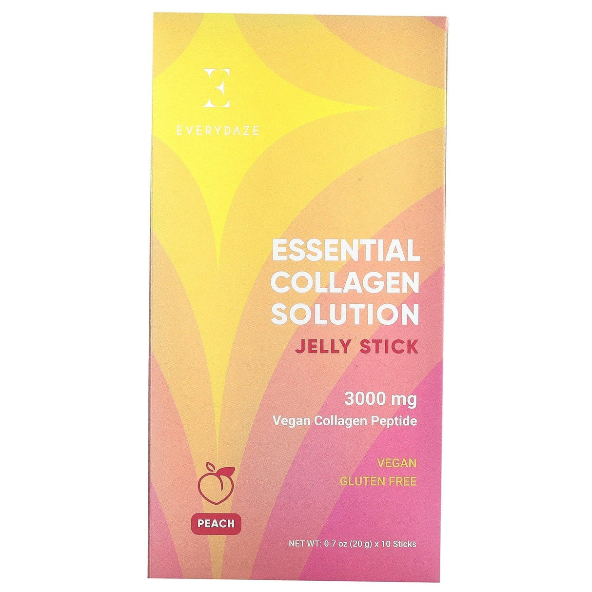 Everydaze, Essential Collagen Solution Jelly Stick, Pomegranate, 3,000 mg, 10 Sticks, 0.7 oz (20 g) Each - Supply Center USA