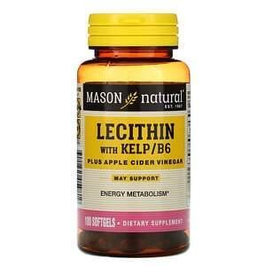 Mason Natural, Lecithin with Kelp/B6 Plus Apple Cider Vinegar, 100 Softgels - Supply Center USA