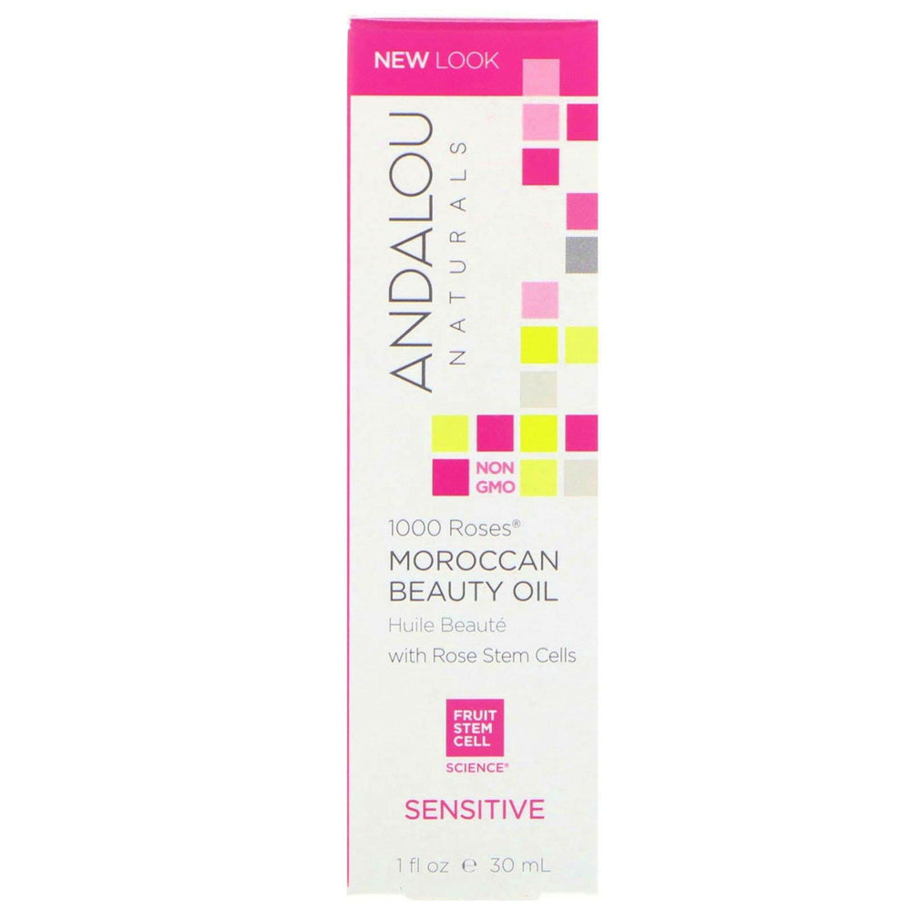 Andalou Naturals, 1000 Roses, Moroccan Beauty Oil, Sensitive, 1 fl oz (30 ml) - HealthCentralUSA