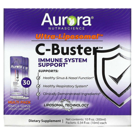 Aurora Nutrascience, Ultra-Liposomal, C-Buster, 30 Packets, 0.34 fl oz (10 ml) Each - Supply Center USA