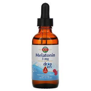 KAL, Melatonin, Natural Raspberry Flavor, 3 mg, 1.85 fl oz (55 ml) - Supply Center USA