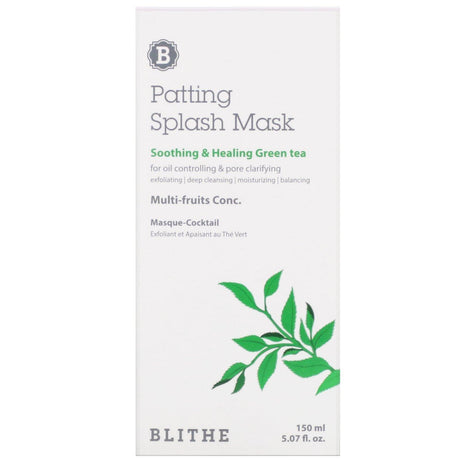 Blithe, Patting Splash Beauty Mask, Soothing & Healing Green Tea, 5.07 fl oz (150 ml) - Supply Center USA