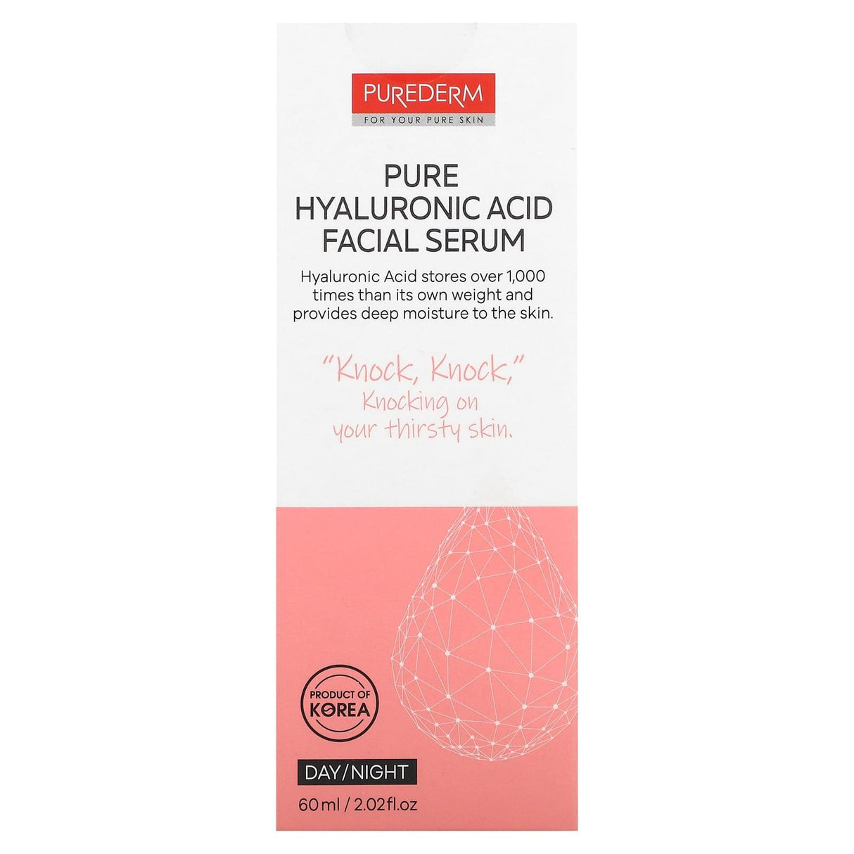 Purederm, Pure Hyaluronic Acid Facial Serum, 2.02 fl oz (60 ml) - Supply Center USA