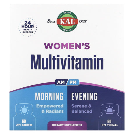 KAL, Women's Multivitamin, Morning & Evening, 2 Pack, 60 Tablets Each - Supply Center USA