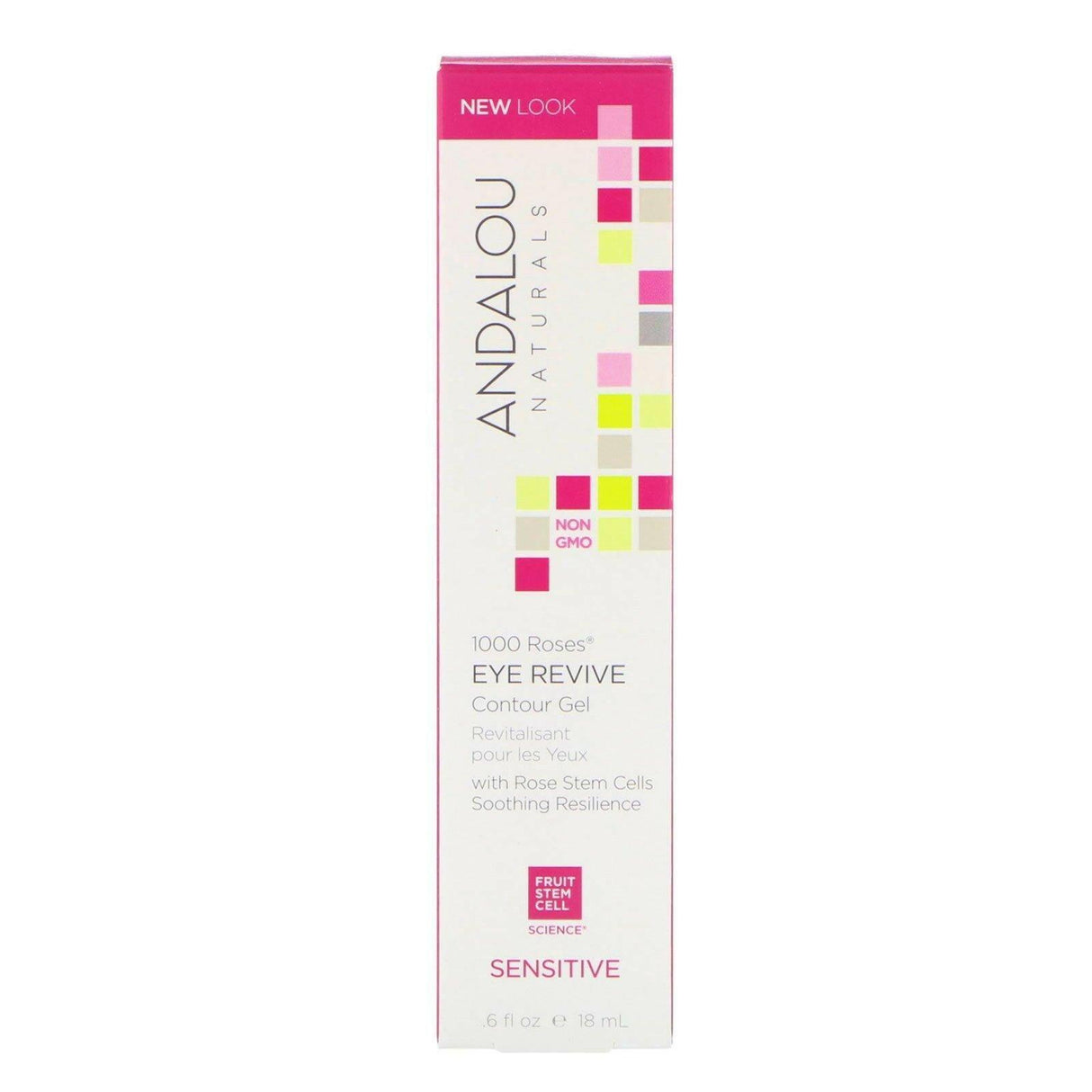 Andalou Naturals, 1000 Roses, Eye Revive Contour Gel, Sensitive, .6 fl oz (18 ml) - Supply Center USA