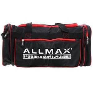 ALLMAX Nutrition, ALLMAX Premium Fitness Gym Bag, Black & Red, 1 Bag - Supply Center USA