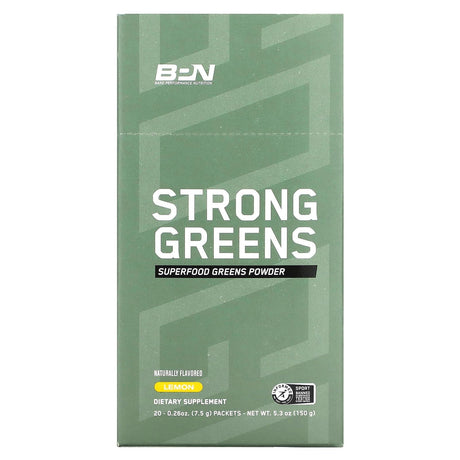 Bare Performance Nutrition, Strong Greens, Lemon, 20 packets, 0.26 oz (7.5 g) Each - Supply Center USA