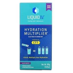 Liquid I.V., Hydration Multiplier, Electrolyte Drink Mix, Acai Berry, 10 Stick Packs, 0.56 oz (16 g) Each - Supply Center USA