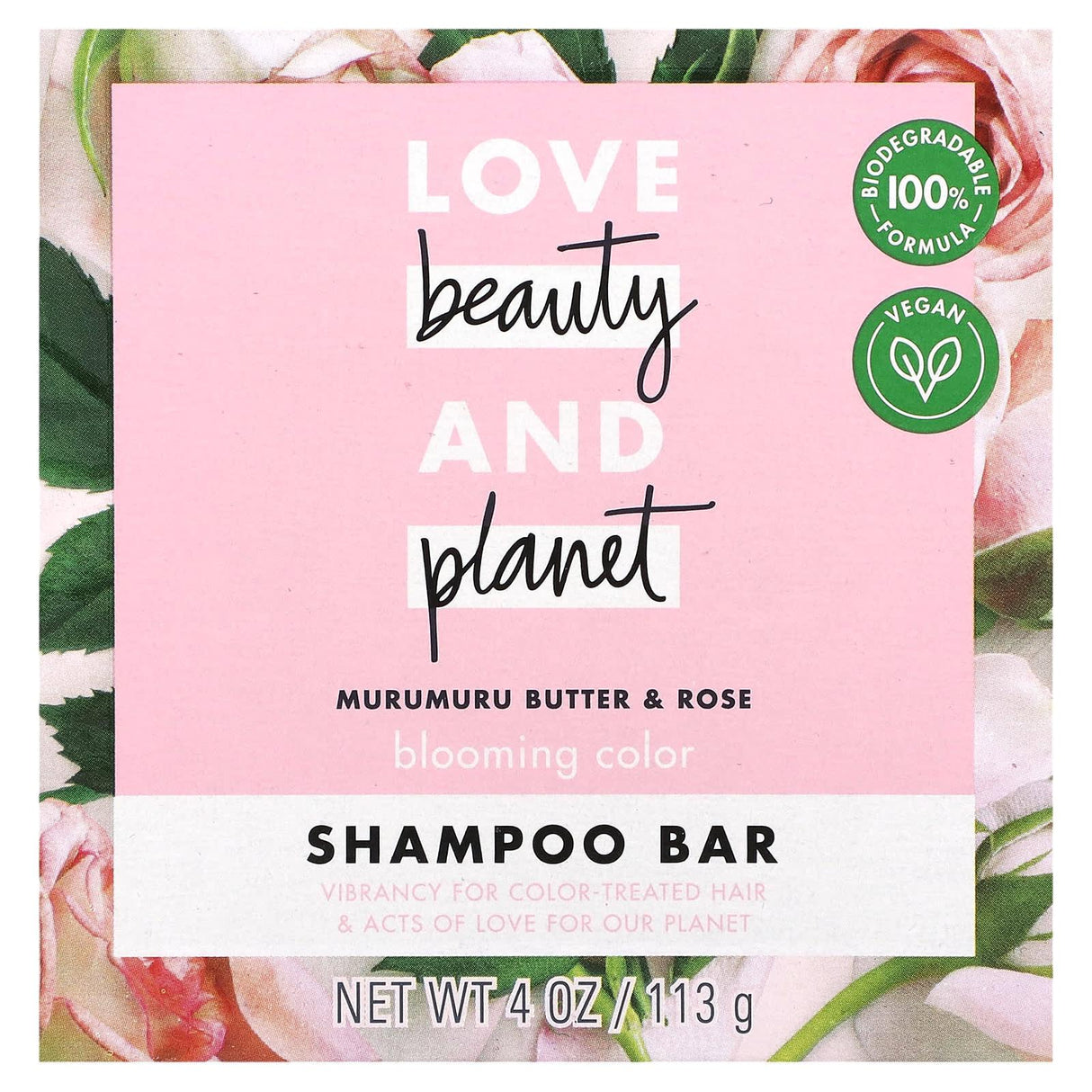 Love Beauty and Planet, Shampoo Bar, Blooming Color, Murumuru Butter & Rose, 4 oz (113 g) - Supply Center USA