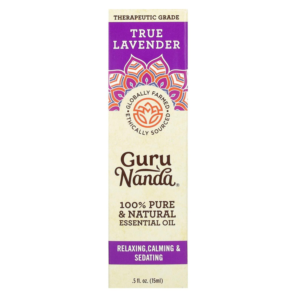 GuruNanda, 100% Pure & Natural Essential Oil, True Lavender, 0.5 fl oz (15 ml) - Supply Center USA