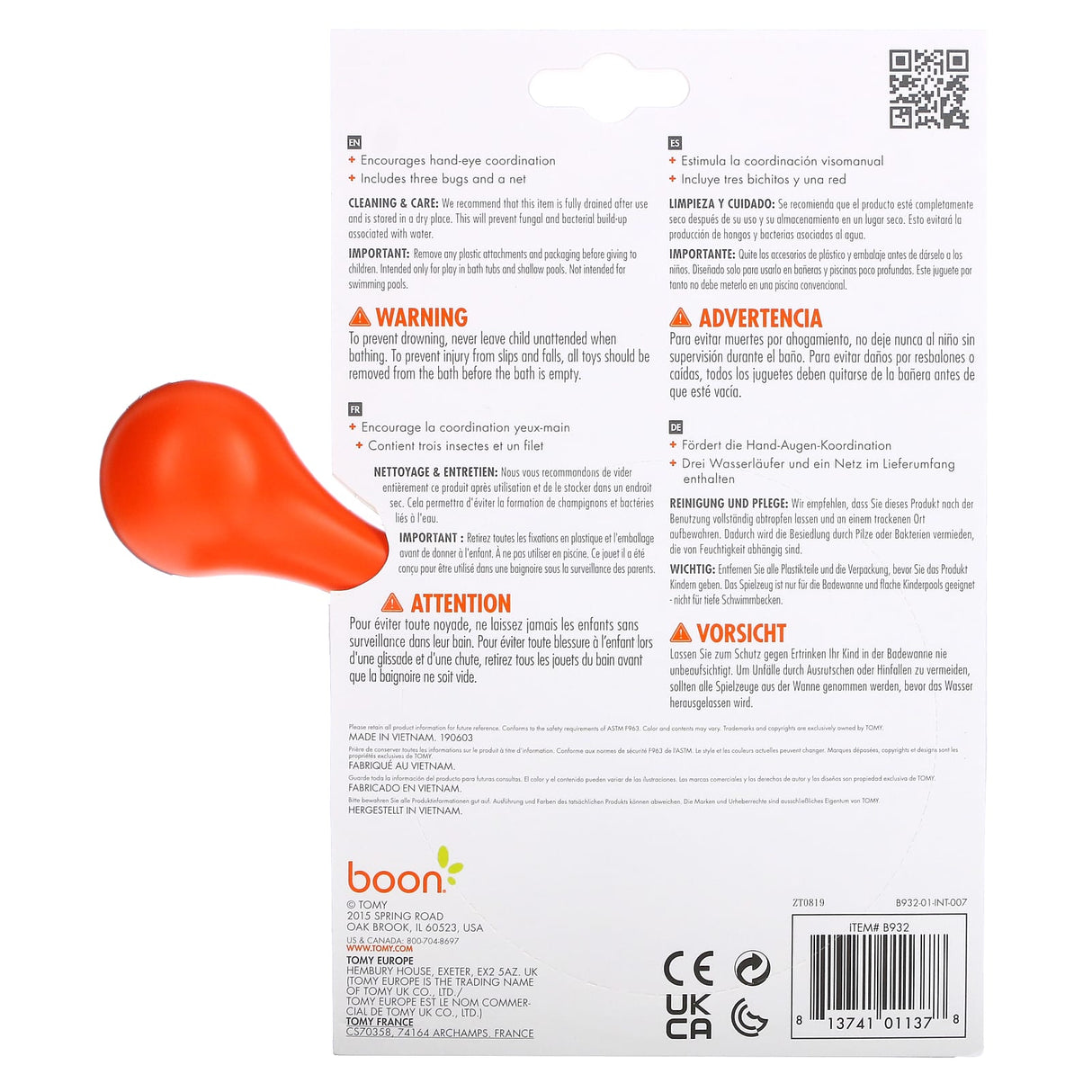 Boon, Water Bugs, Floating Bath Toys with Net, 10+ Months