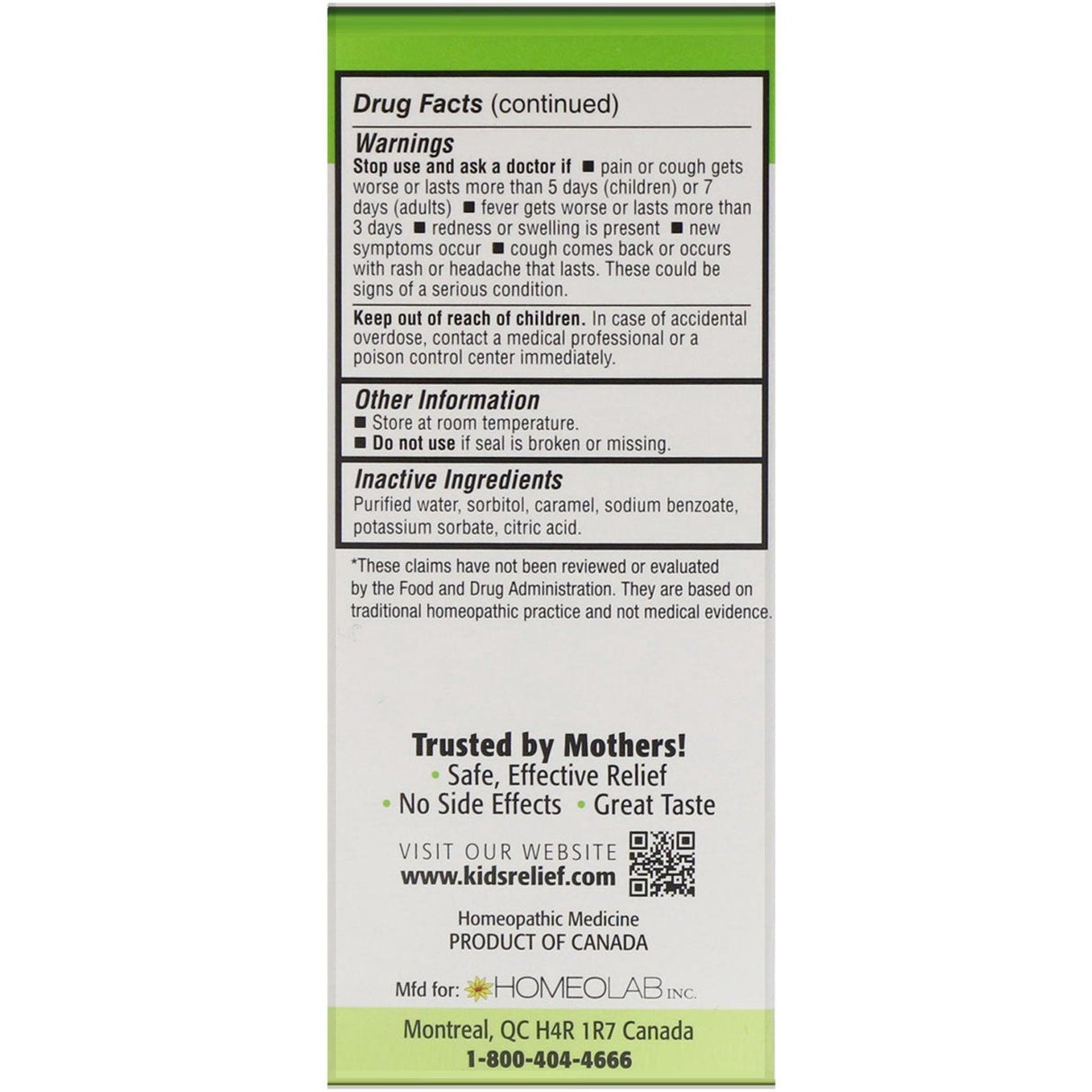 Homeolab USA, Kids Relief, Cough & Cold Syrup, For Kids 0-12 Yrs, 3.4 fl oz (100 ml) - Supply Center USA