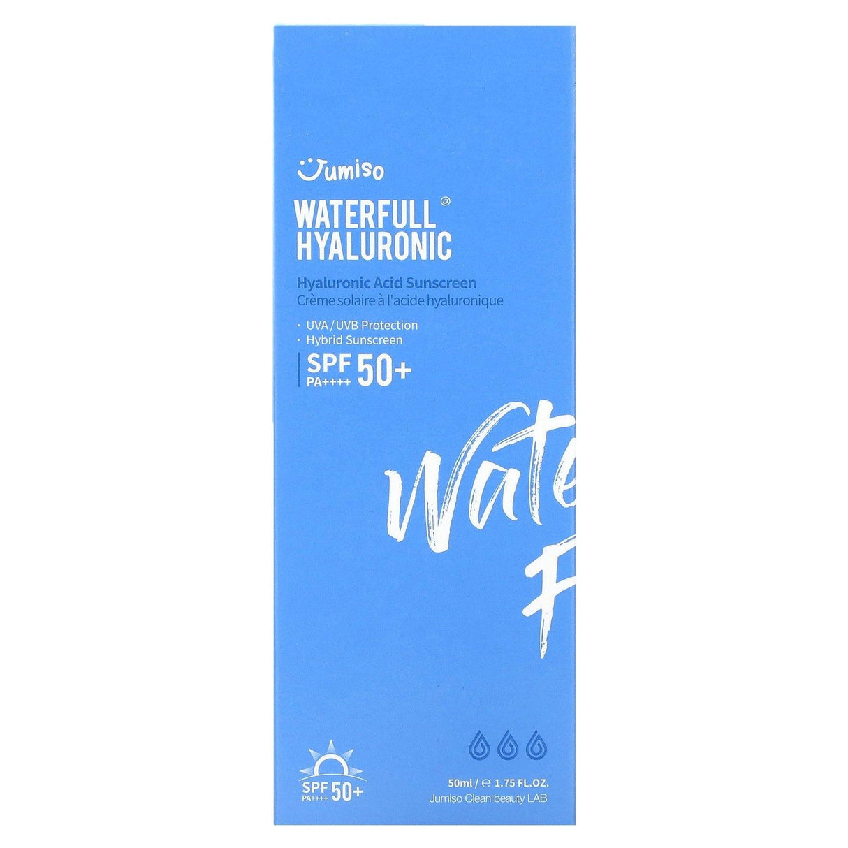 Jumiso, Waterfull Hyaluronic Acid Sunscreen, SPF 50+ PA++++, 1.75 fl oz (50 ml) - Supply Center USA