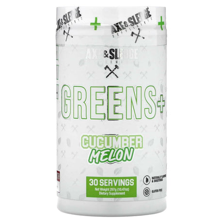 Axe & Sledge Supplements, Greens+, Superfood Greens Powder, Cucumber Melon, 10.47 oz (297 g) - Supply Center USA