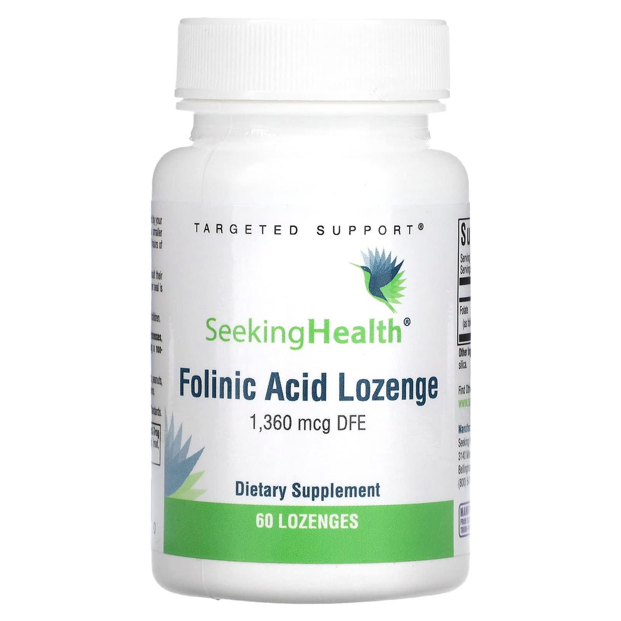 Seeking Health, Folinic Acid Lozenge, 1,360 mcg DFE, 60 Lozenges - Supply Center USA