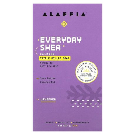 Alaffia, Triple Milled Soap Bar, Lavender, 8 oz (227 g) - Supply Center USA