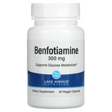 Lake Avenue Nutrition, Benfotiamine, 300 mg, 30 Veggie Capsules - Supply Center USA