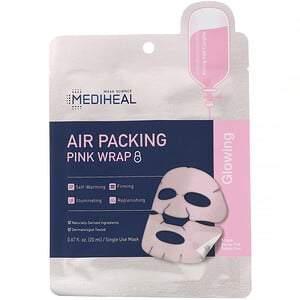 Mediheal, Air Packing, Pink Wrap Beauty Mask, 5 Sheets, 0.67 fl. oz (20 ml) Each - Supply Center USA