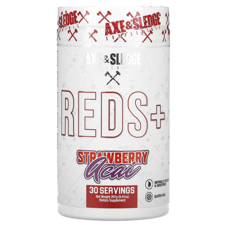 Axe & Sledge Supplements, Reds+, Strawberry Acai, 9.41 oz (267 g) - Supply Center USA