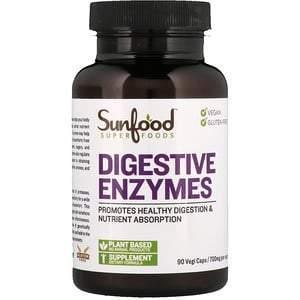 Sunfood, Digestive Enzymes, 700 mg, 90 Vegi Caps - Supply Center USA