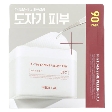 Mediheal, Phyto-Enzyme Peeling Pad, Day & Night, 90 Pads, 6.76 fl oz (200 ml) - Supply Center USA