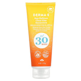 DERMA E, Sun Defense Clear Zinc Sunscreen, Body, SPF 30, Unscented, 4 oz (113g) - Supply Center USA