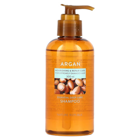 Nature Republic, Argan, Essential Deep Care Shampoo, For Extremely Damaged Hair, 10.14 fl oz (300 ml) - Supply Center USA