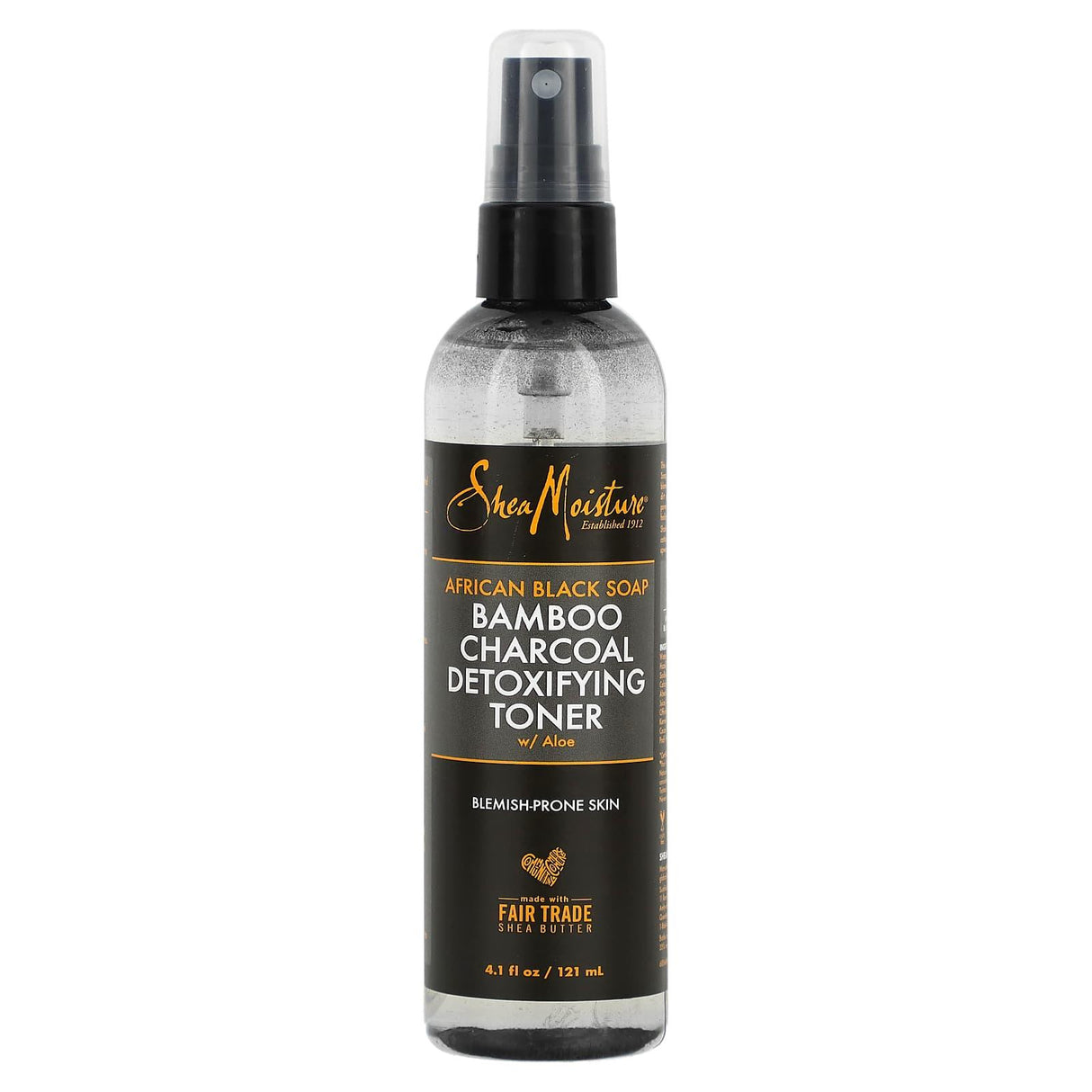 SheaMoisture, African Black Soap, Bamboo Charcoal Detoxifying Toner With Aloe, 4.1 fl oz (121 ml) - Supply Center USA