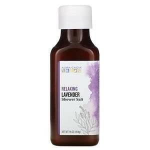 Aura Cacia, Shower Salt, Relaxing Lavender, 16 oz (454 g) - Supply Center USA