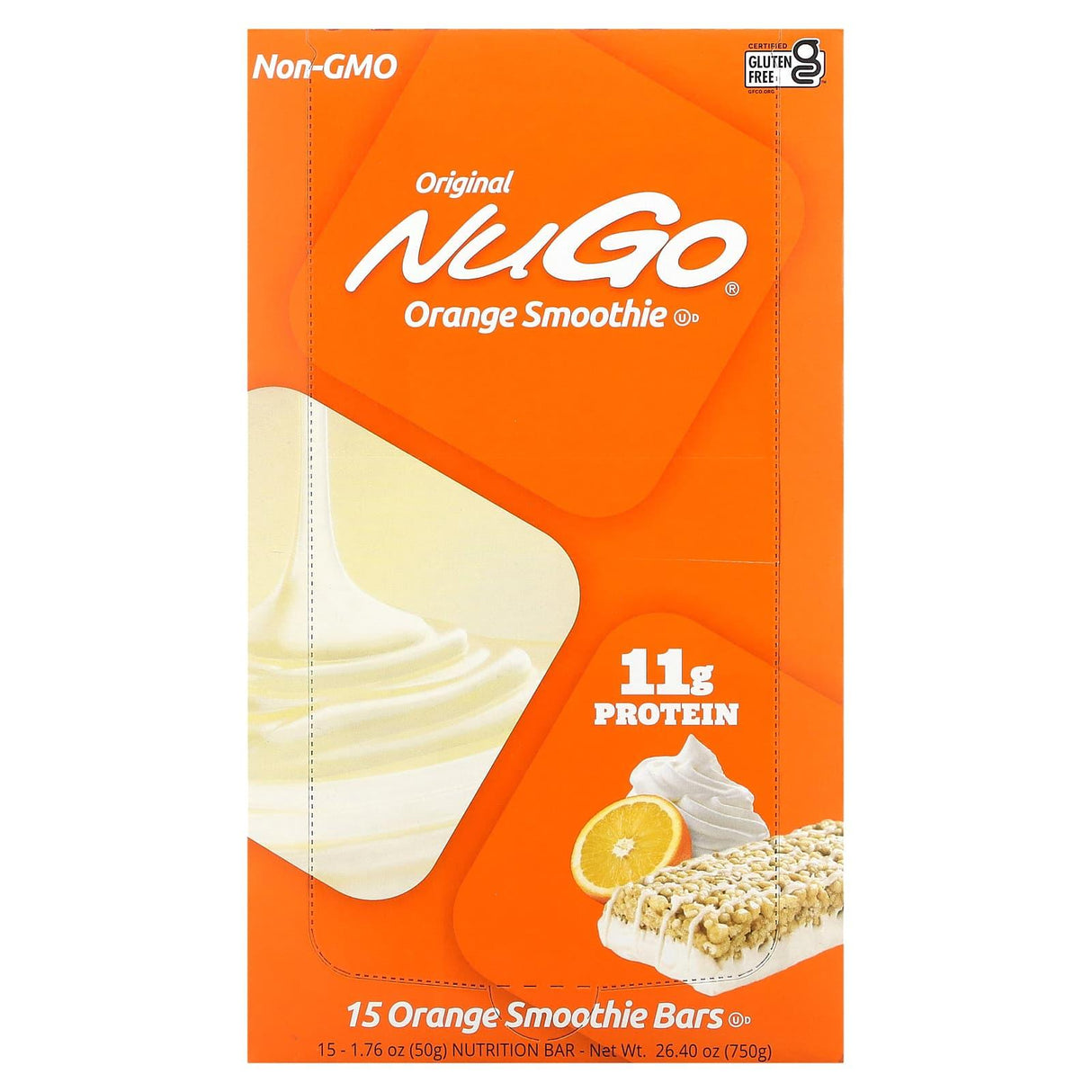 NuGo Nutrition, Orange Smoothie Bars, 15 Bars, 1.76 oz (50 g) Each - Supply Center USA