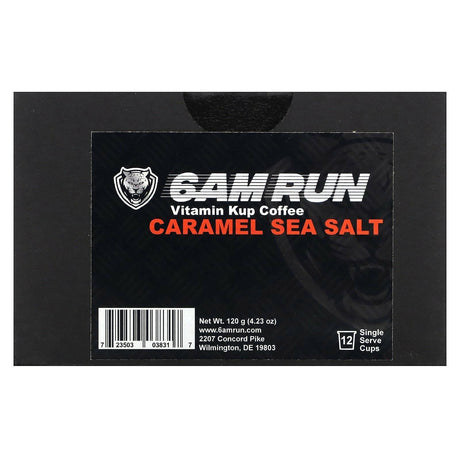 6AM Run, Vitamin Kup Coffee, Caramel Sea Salt, 12 Single Serve Cups, 4.23 oz (120 g) - Supply Center USA