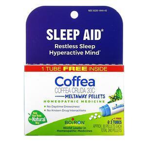 Boiron, Coffea, Sleep Aid, Meltaway Pellets, 30 C, 3 Tubes, 80 Pellets Each - Supply Center USA