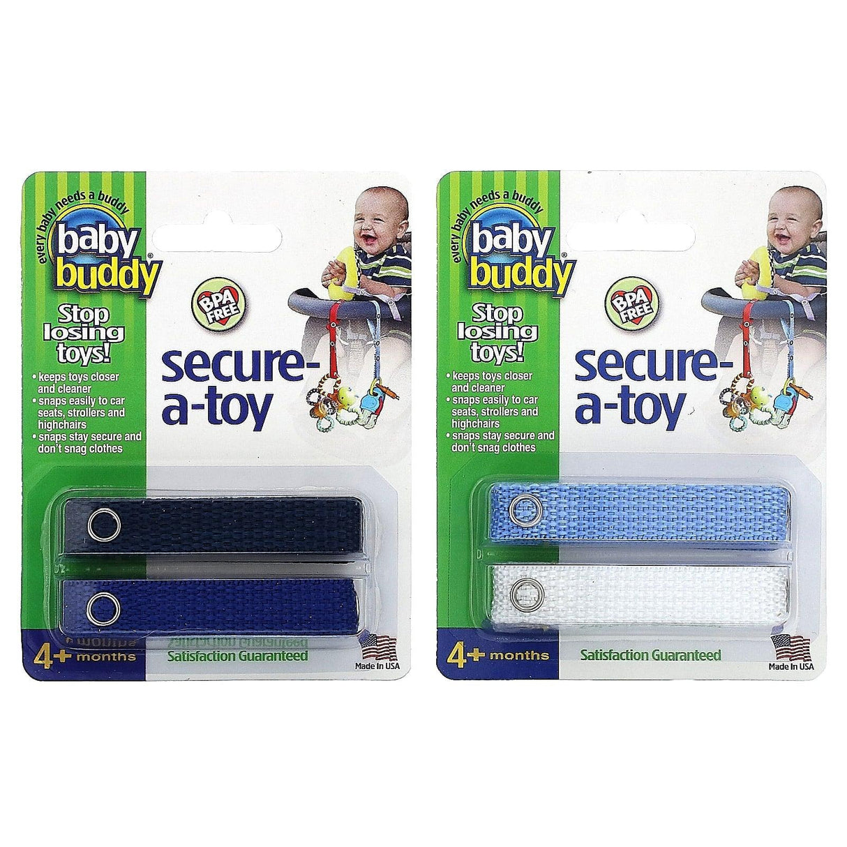 Baby Buddy, Secure-A-Toy, 4 + Months, 4 Straps - Supply Center USA