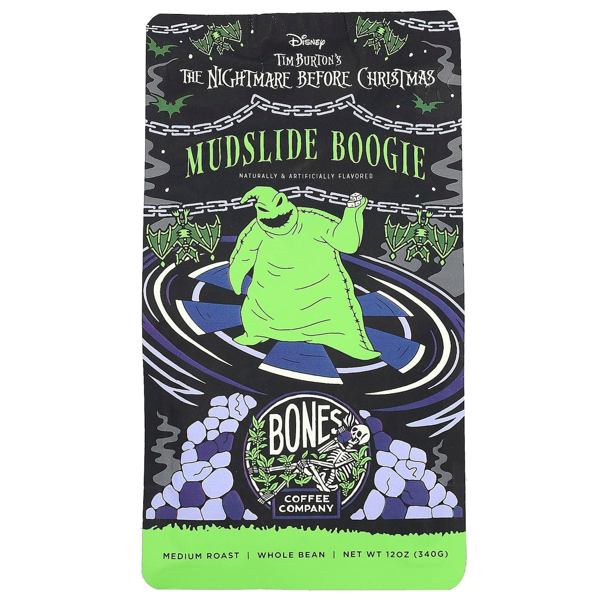 Bones Coffee Company, Mudslide Boogie, Medium Roast, Whole Bean Coffee, 12 oz (340 g) - Supply Center USA