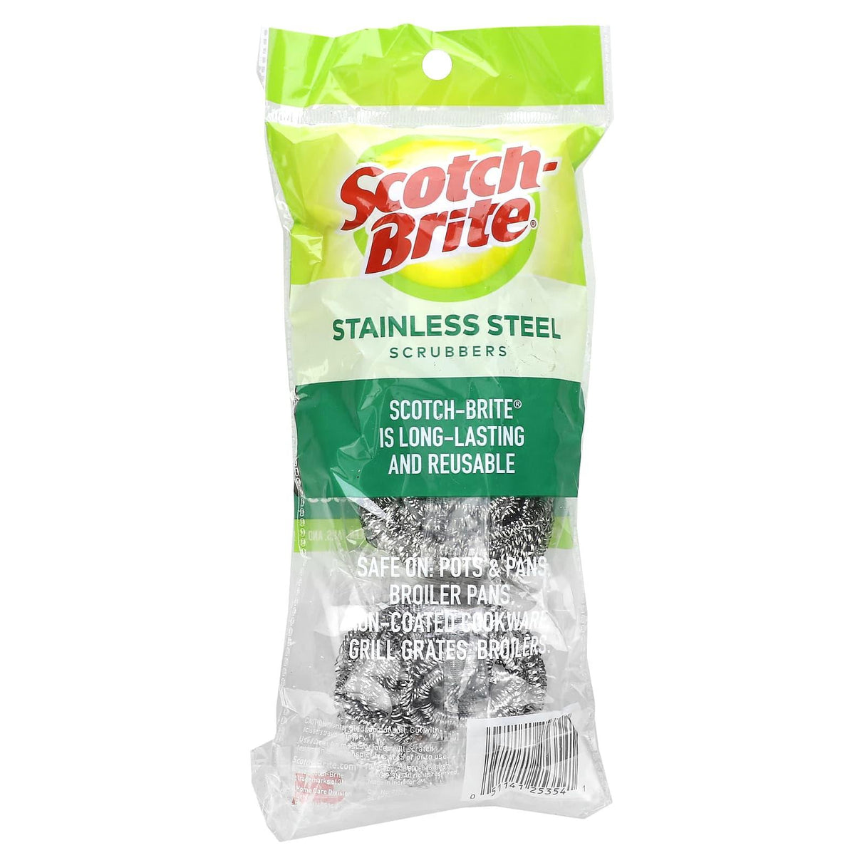 Scotch-Brite, Stainless Steel Scrubbers, 3 Scrubbers - Supply Center USA