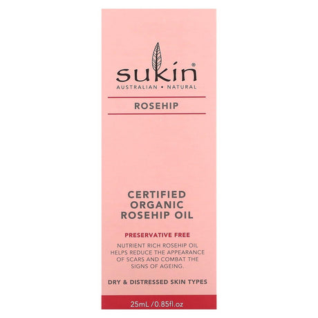 Sukin, Certified Organic Rosehip Oil, 0.85 fl oz (25 ml) - Supply Center USA