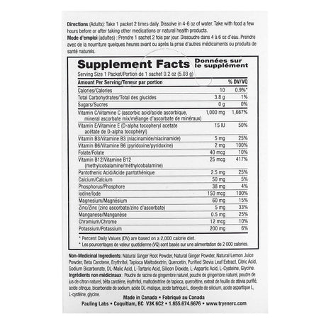 Ener-C, Vitamin C Drink Mix, Sugar Free, Lemon Ginger, 1,000 mg, 30 Packets - Supply Center USA