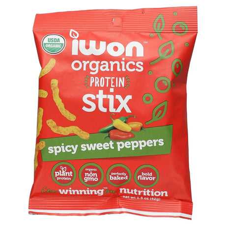 IWON Organics, Organics Protein Stix, Mesquite BBQ, 8 Bags, 1.5 oz (42 g) Each - Supply Center USA