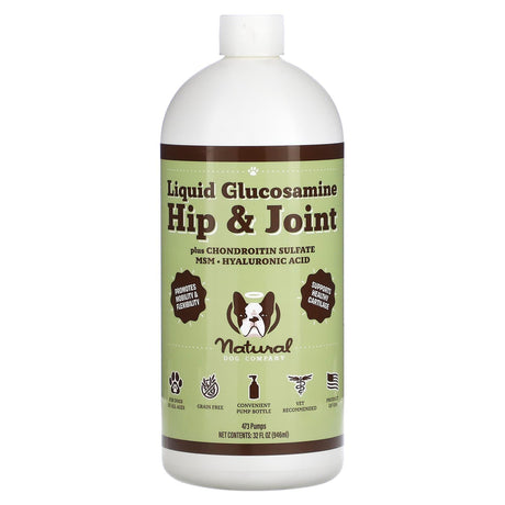 Natural Dog Company, Hip & Joint Liquid Glucosamine, For Dogs, All Ages, 32 fl oz (946 ml) - Supply Center USA