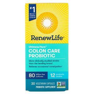 Renew Life, Ultimate Flora, Colon Care Probiotic, 80 Billion Live Cultures, 30 Vegetarian Capsules - Supply Center USA