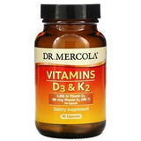 Dr. Mercola, Vitamins D3 & K2, 90 Capsules - Supply Center USA