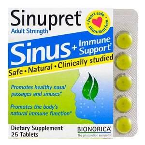 Bionorica, Sinupret, Sinus + Immune Support, Adult Strength, 25 Tablets - HealthCentralUSA