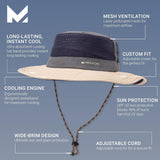 MISSION Cooling Boonie Hat - Wide Brim Adjustable Sun Hats for Men and Women - Supply Center USA