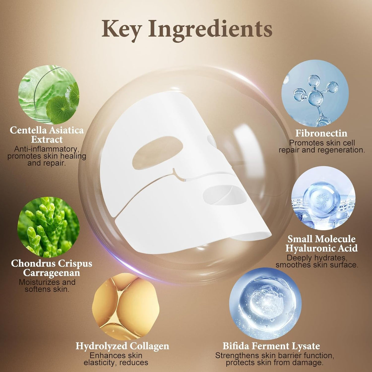 ISTON 6 Pack Bio-Collagen Real Deep anti Wrinkle Lifting Mask,Overynight Hydrating Face Mask for All Skin Types -Pore Minimizing,Elasticity Enhancing,Firming,Moisturizing