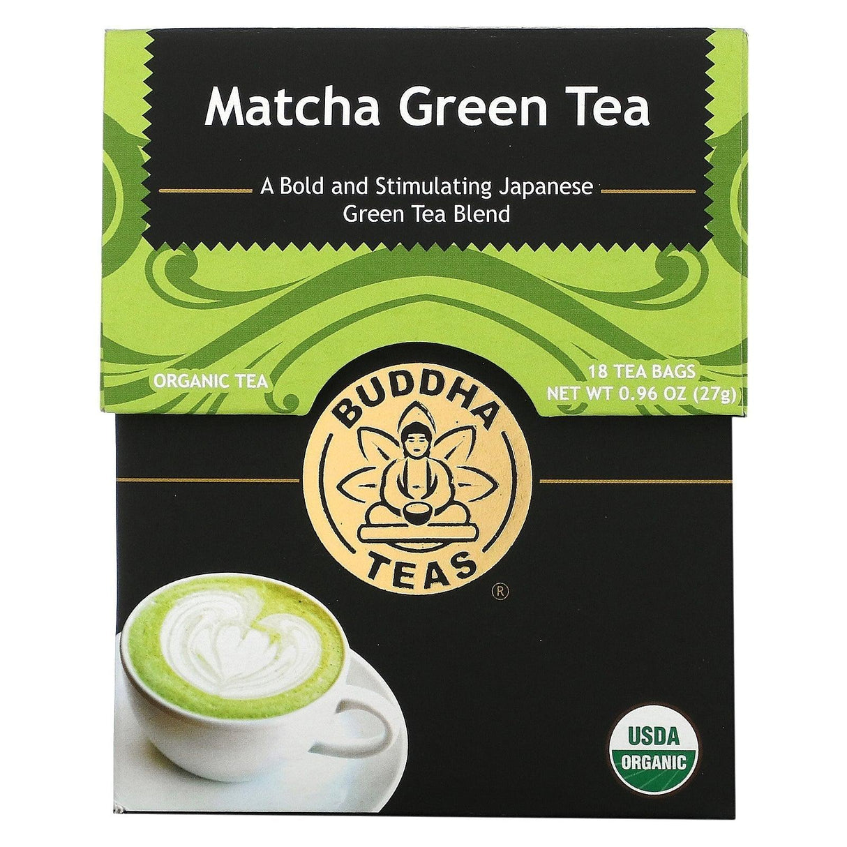 Buddha Teas, Organic Herbal Tea, Matcha Green, 18 Tea Bags, 0.95 oz (27 g) - Supply Center USA