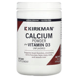 Kirkman Labs, Calcium Powder Plus Vitamin D-3, Unflavored, 16 oz (454 g) - Supply Center USA