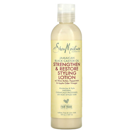 SheaMoisture, Jamaican Black Castor Oil, Strengthen & Restore Styling Lotion, 8 fl oz (237 ml) - Supply Center USA