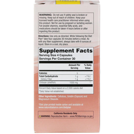 Natural Balance, Original Chitosan, 250 mg, 120 Capsules - Supply Center USA