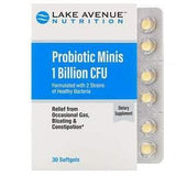 Lake Avenue Nutrition, Probiotic Minis, 2 Strains of Healthy Bacteria, 1 Billion CFU, 30 Mini Softgels - Supply Center USA