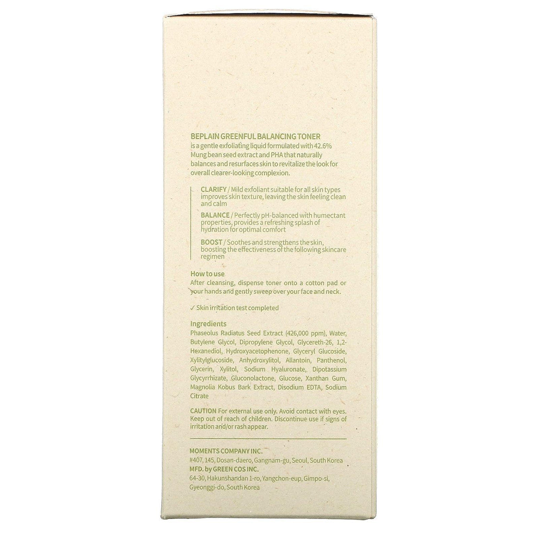 Beplain, Greenful Balancing Toner, 6.76 fl oz (200 ml) - HealthCentralUSA